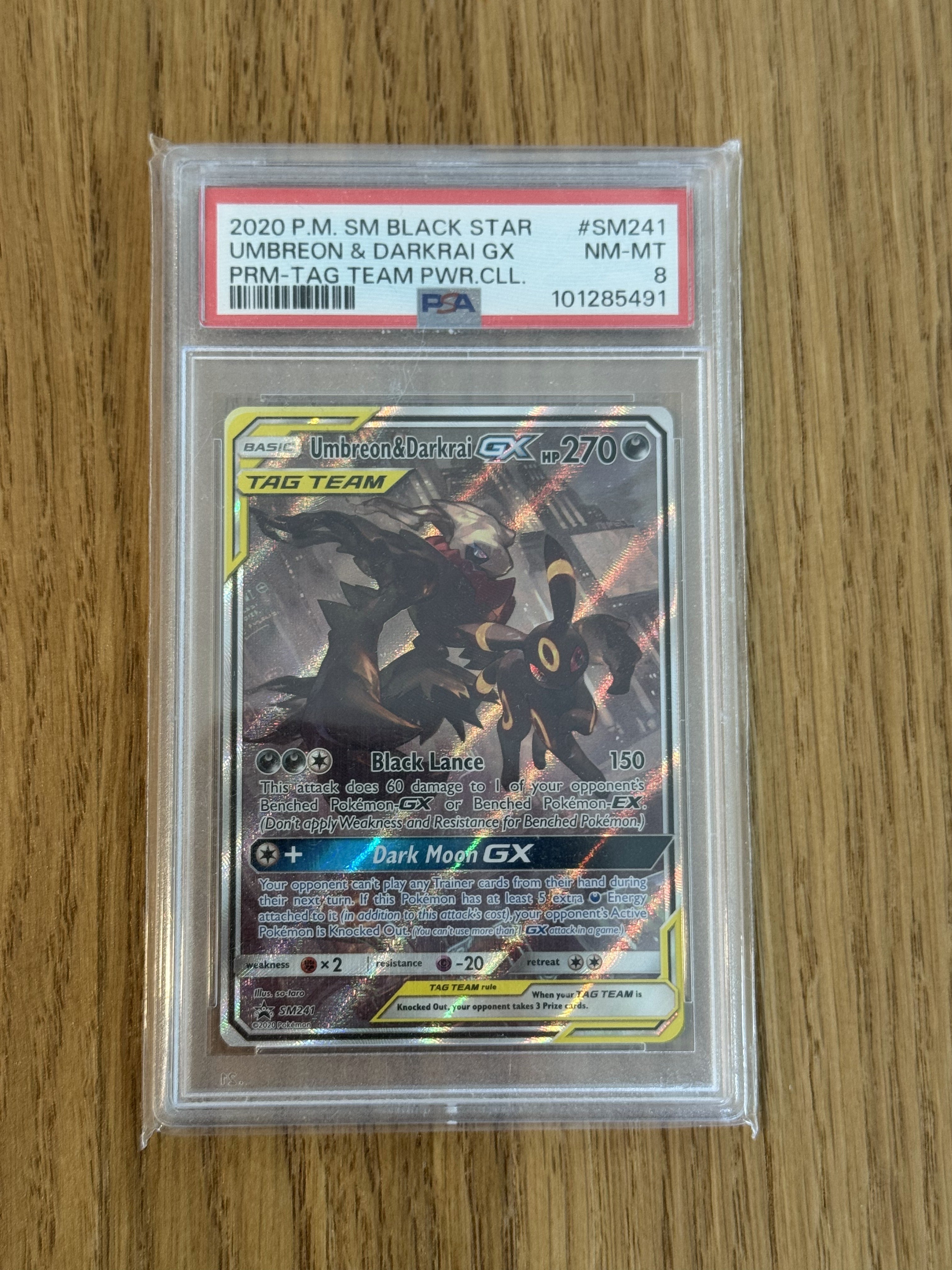 PSA 8 Umbreon & Darkrai GX SM241