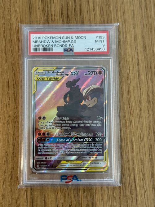 PSA 9 Marshadow & Machamp GX 199/214