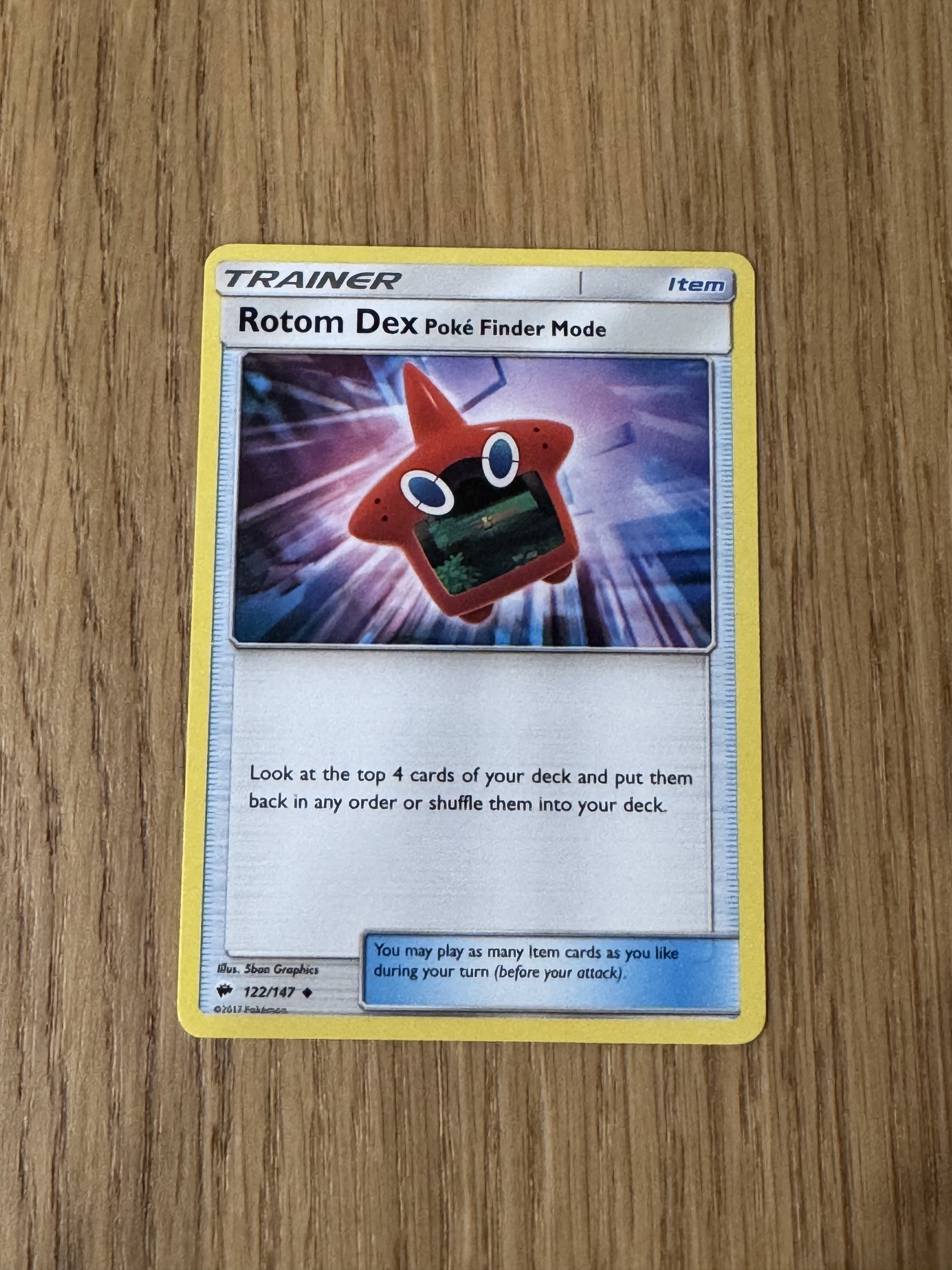 Rotom Dex Poke Finder Mode 122/147 Burning Shadows - raw front