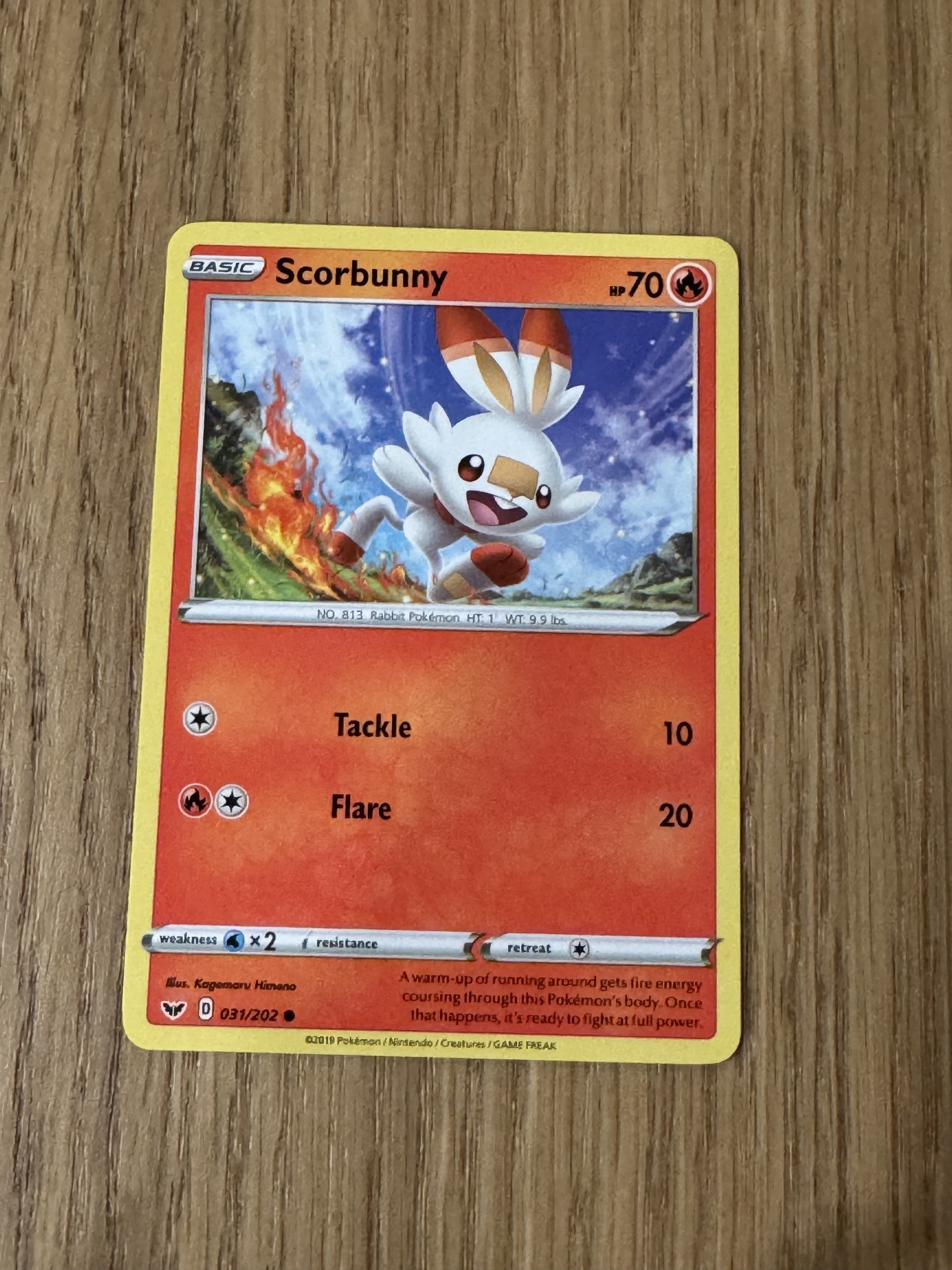 Scorbunny 031/202 Sword & Shield - raw front